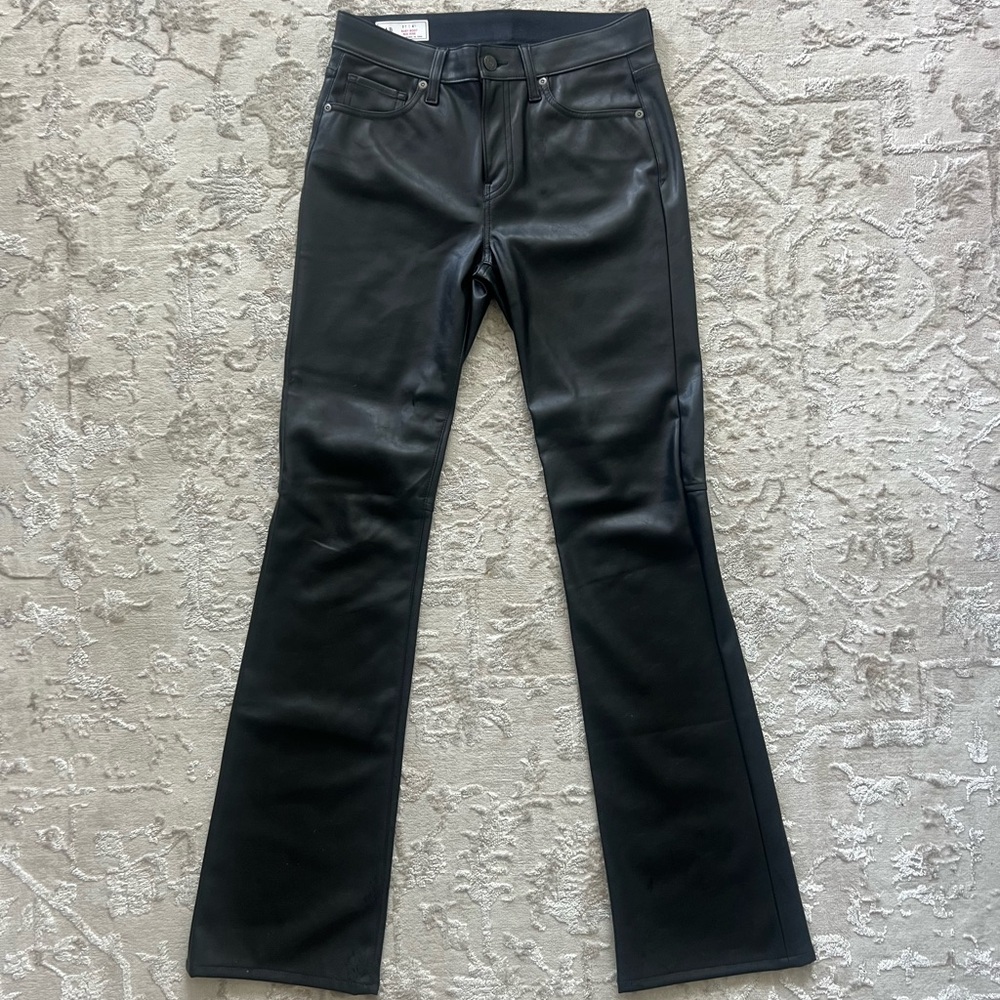 GAP Black Faux Leather Baby Boot Pants